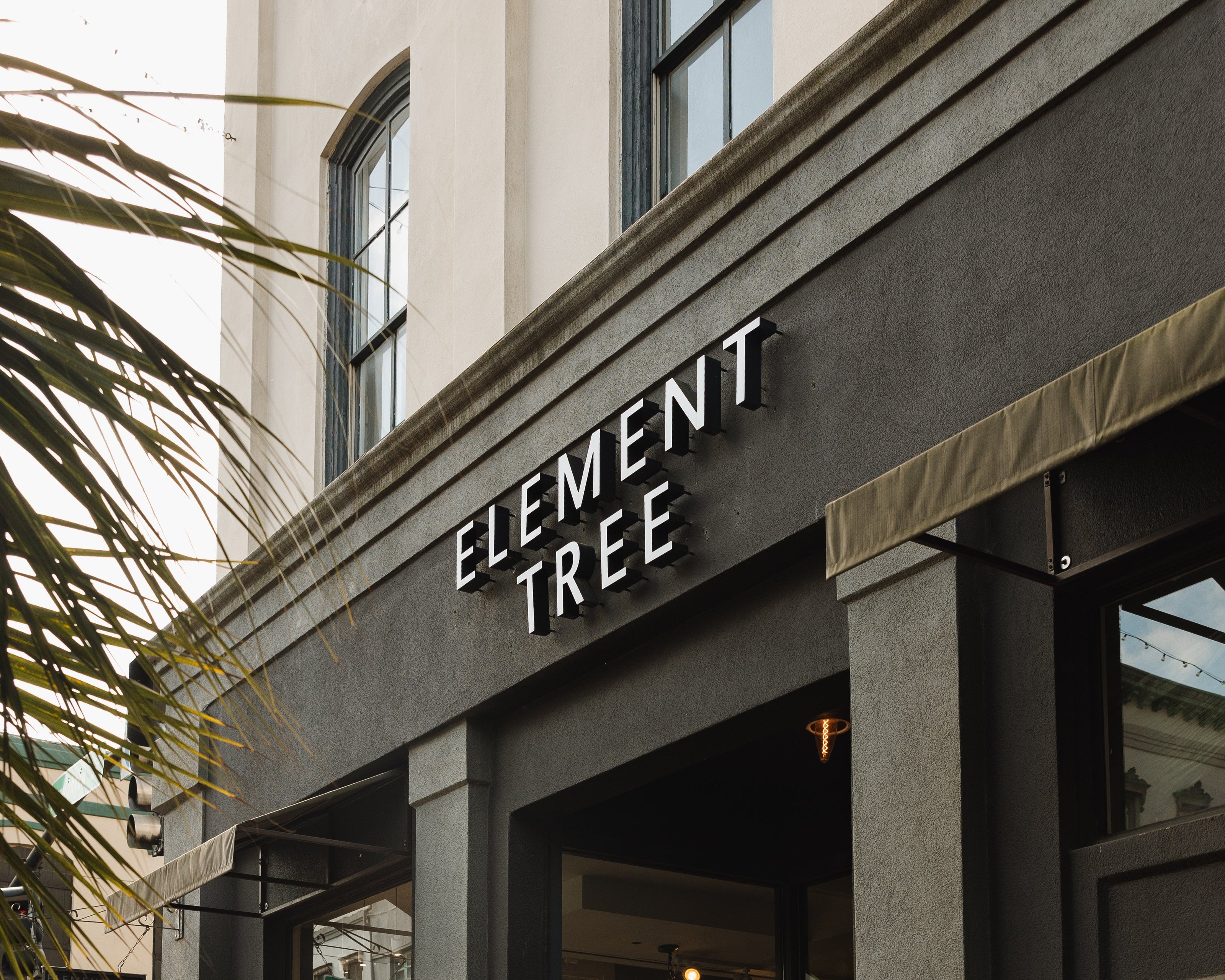 Building facade with 'Element Tree' sign